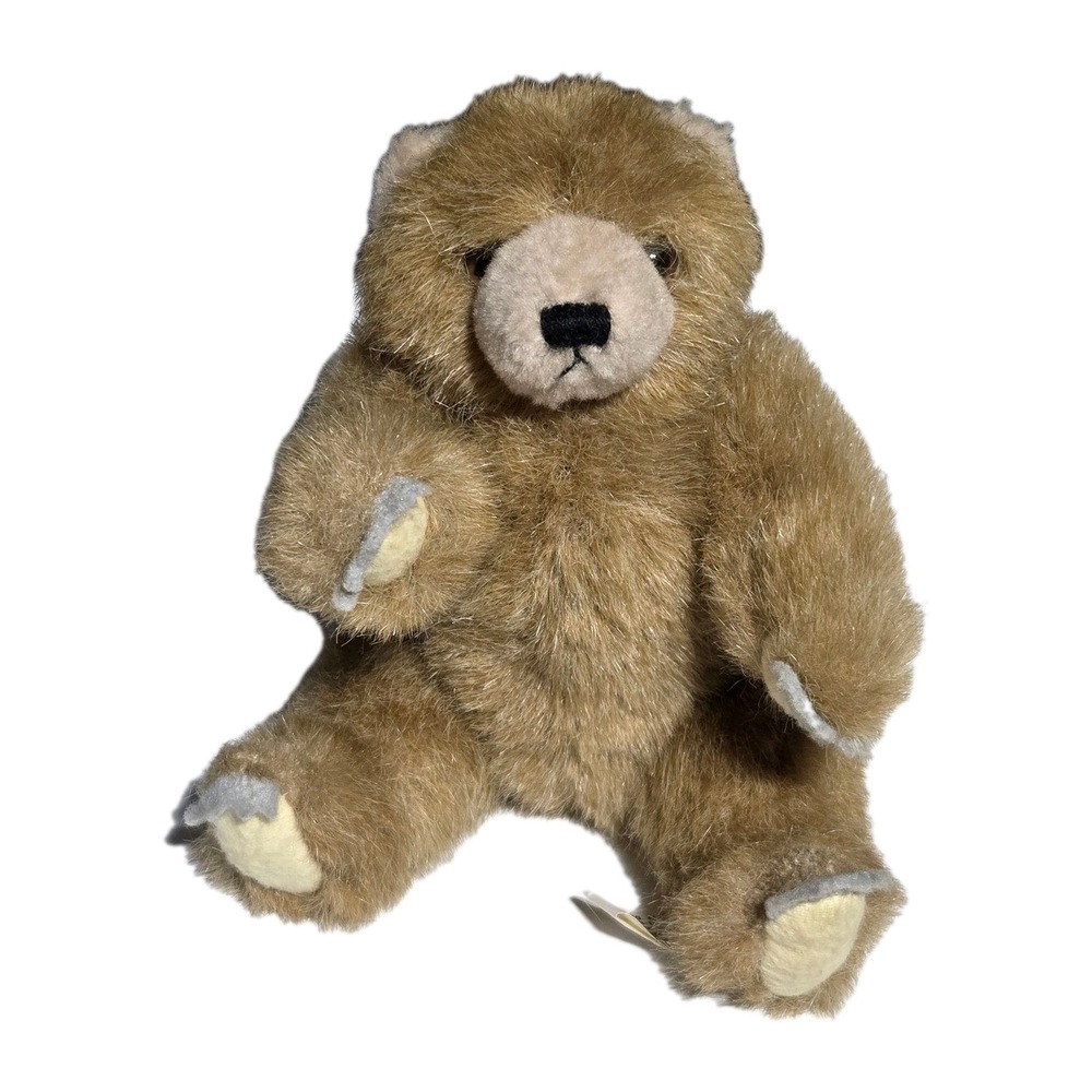 Vintage 1992 Brown Teddy Bear Plush Stuffed Animal Toy K&M International